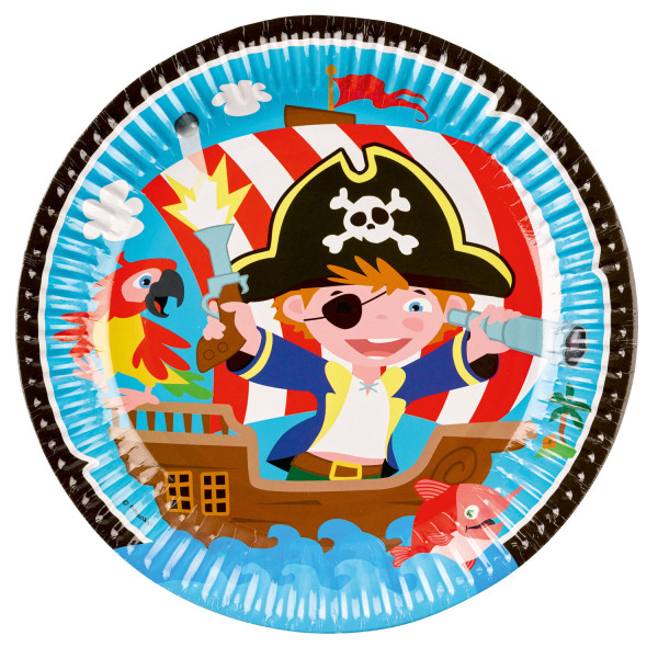 8 Little Pirate paper plates 23cm