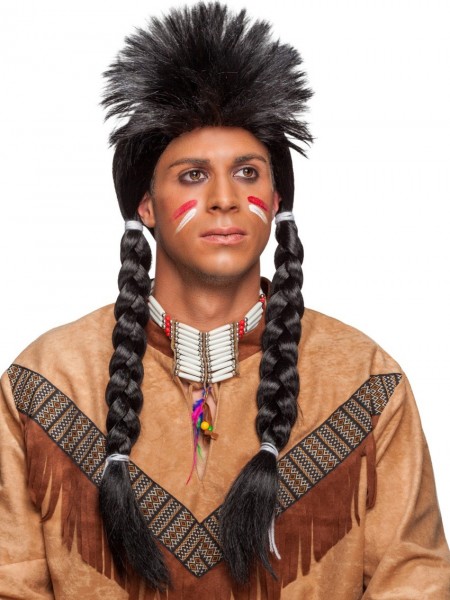 Irokee Indianer Zopfperücke Mit Irokese