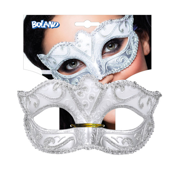 Zilveren gemaskerd bal oogmasker Venezia 2