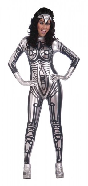 Tight-fitting robot ladies costume