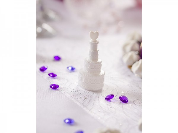 Organza table runner with glitter ornaments 3