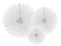 Vista previa: 3 rosetones de papel Partystar blanco