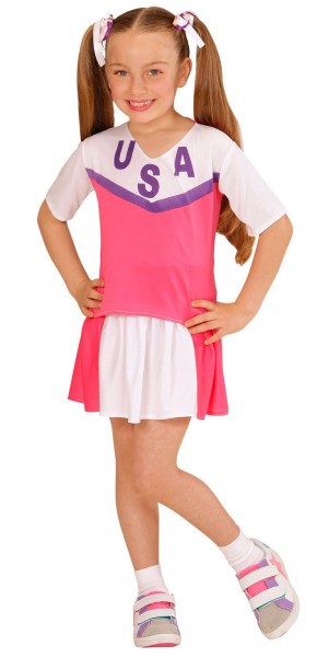 Pink-Weißes Cheerleaderinnenkostüm Für Kinder