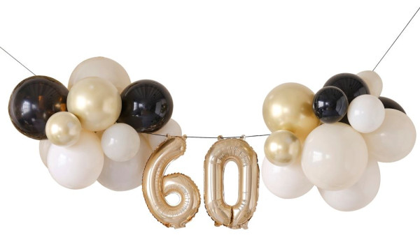 Elegant 60 års fødselsdag ballon guirlande, 26 stk