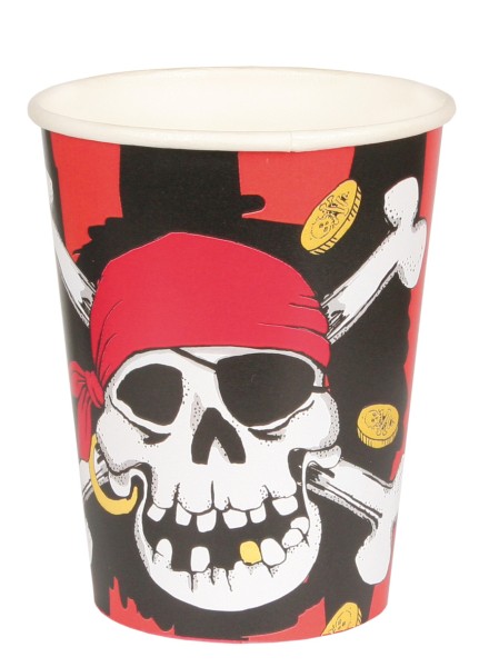 8 pirate paper cups Black Bone 266ml