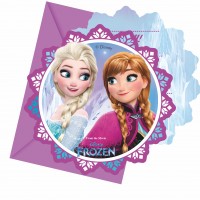 6 tarjetas de invitación Frozen Northern Lights