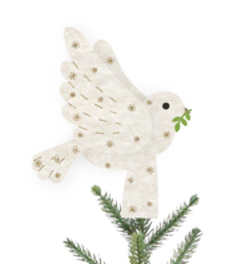 Tree topper - turtle dove made of felt