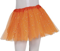 Tutu z brokatowymi gwiazdkami dla dziewczynki w kolorze pomarańczowym