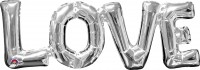 Foil balloon lettering Love silver 63x22cm