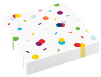 20 serviettes de fête confettis 33cm