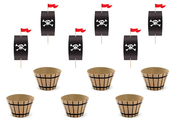 Piraten Cupcake Set 12-delig
