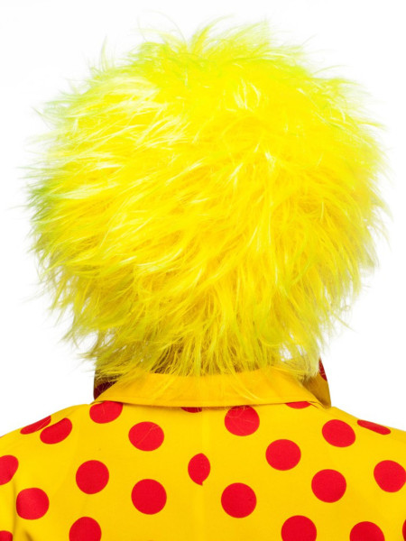 Parrucca da clown gialla con testa pelosa 3