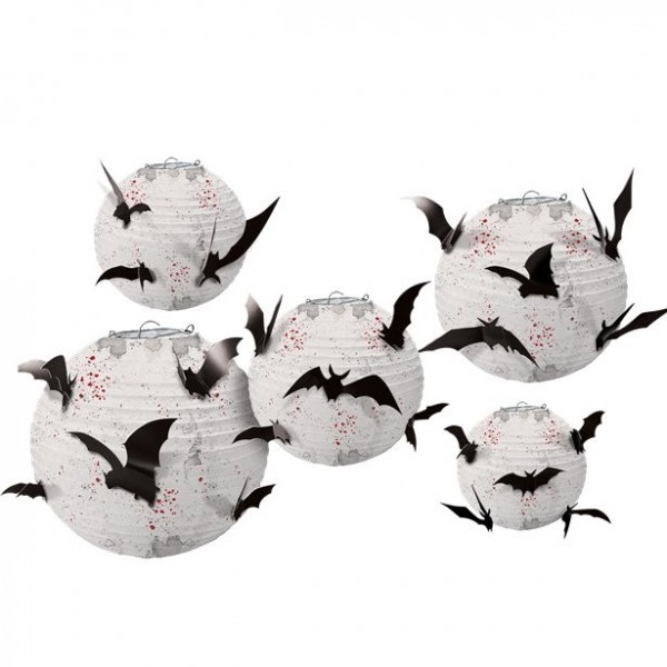 5 papierowych lampionów nietoperzy