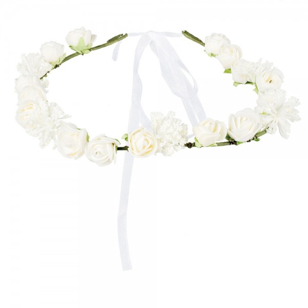 Enchanting floral wreath of hair white