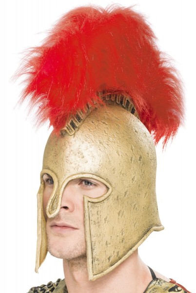 Casco romano de gladiador dorado