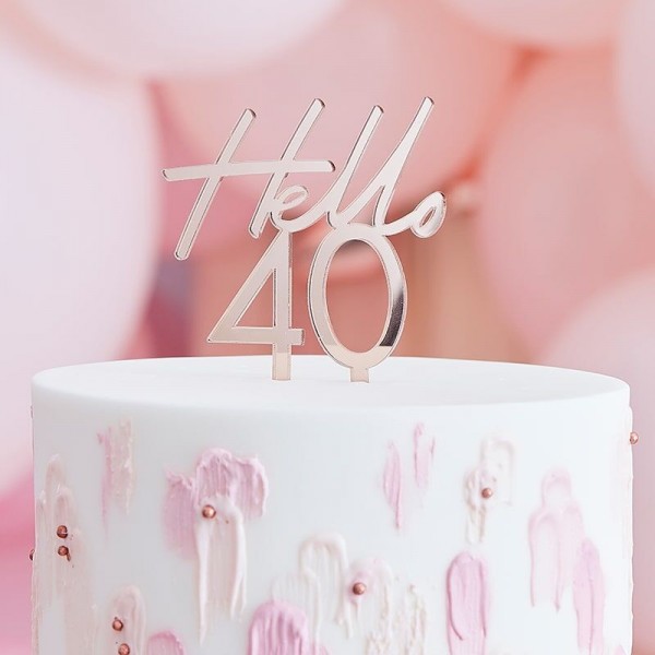 Hello Forty cake decoration