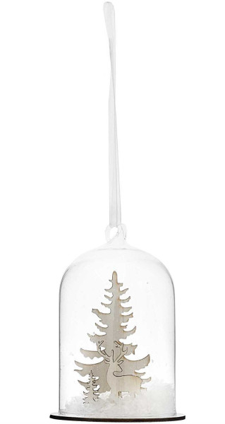 Percha de cristal de reno del bosque de invierno 8 x 8 x 11 cm