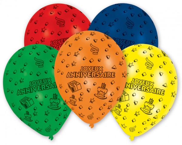 8 Luftballons Joyeux Anniversaire Komplettdruck 4