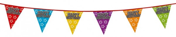 Cadena de banderines Holo Happy Birthday 8m2