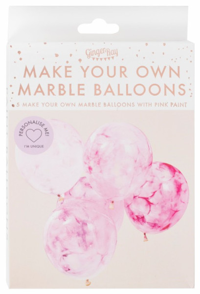 5 DIY Pink marmorierte Ballons 3