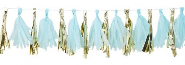 Mint turquoise Oh Baby tassel garland 2m