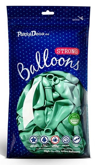 50 Partystar metallic balloons mint 30cm 2