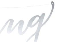 Voorvertoning: Bruiloft banner in zilver 17x45cm