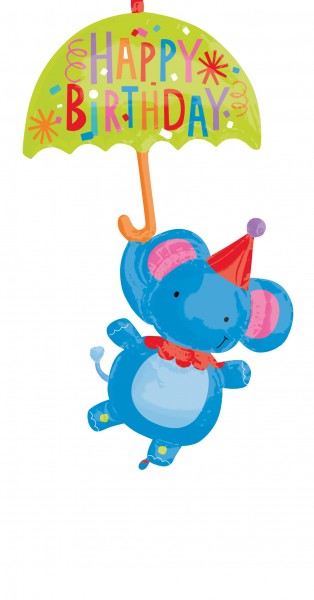 Geburtstagsballon Fliegender Zirkuselefant