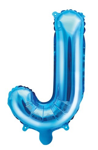 Folieballon J azurblå 35 cm