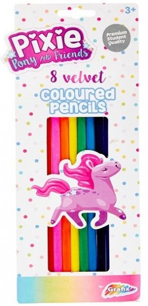 8 fløjlsagtige unicorn-farveblyanter