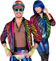 Preview: Rainbow party sequin bomber jacket unisex
