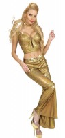Widok: Spodnie w kolorze złotym brokatem w stylu disco