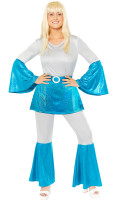 Costume femme Disco Queen des années 70 bleu