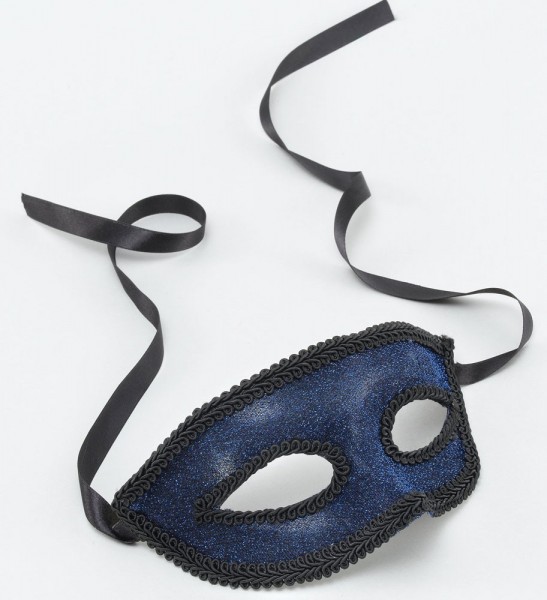Máscara de ojos con purpurina azul medianoche