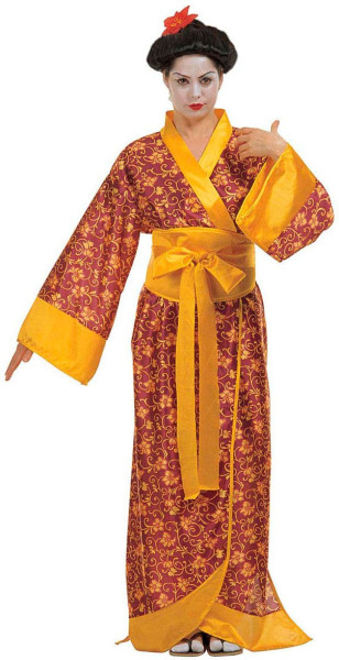 Żółte, złote kimono gejsza