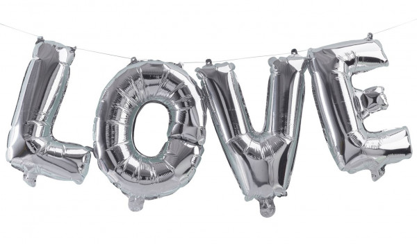 Silver Mix & Match Love foil balloon