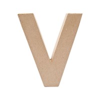 Letter V gemaakt van papier maché 17,5cm