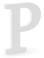 Houten letter P wit 15,5 x 20 cm