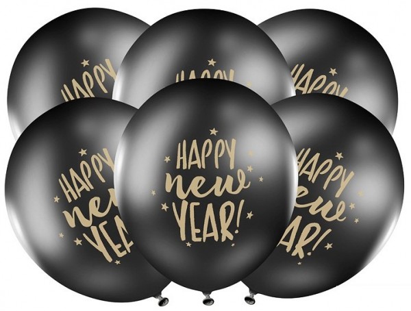 6 Prosit Neujahr Luftballons 30cm 2