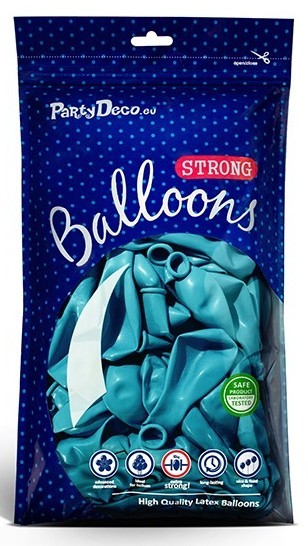 100 party star metallic balloons caribbean blue 23cm 2