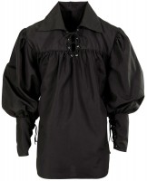 Preview: Musketeer lace-up men's shirt black