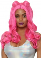 Neon UV wig for women in pink