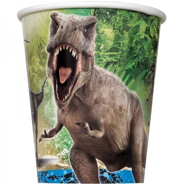 8 gobelets en papier Jurassic World 266 ml