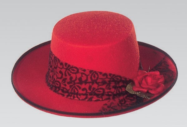 Festive flamenco women hat red