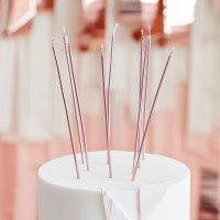 Preview: 12 rose gold cake candles 18cm