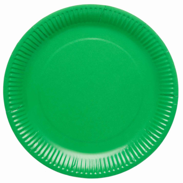 8 platos de papel Eco verde saltamontes 23cm