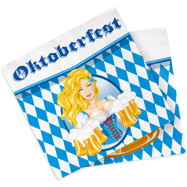 20 Oktoberfest servetten Bier Liesje 33cm