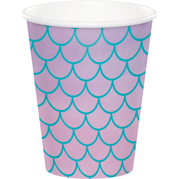 8 vasos de papel Sirenita 256ml
