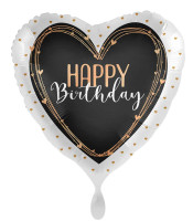 Ballon en aluminium coeur Happy Birthday 45cm