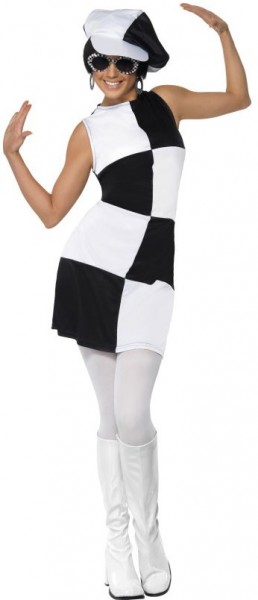 Schwarz-Weißes Audrey Party Kostüm